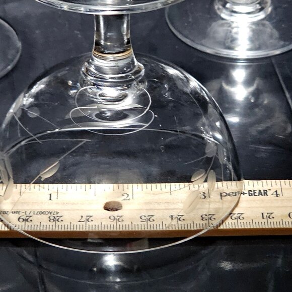 4 Vintage Rose Champagne Coupe 3" short glasses etched floral 4oz romantic glass - Picture 6 of 6